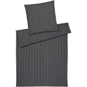 Elegante Soft-Flanell Bettwäsche Winston 135x200 cm + 80x80 cm anthra
