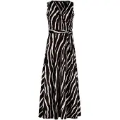 Zero Jerseykleid "Jerseykleid mit Gürtel", Damen, Gr. 38, EURO, bunt (cream, schwarz), Obermaterial: 97% Polyester PES. 3% Elasthan EL., Kleider Jerseykleid