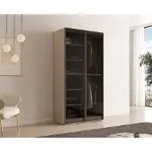 Masseno Drehtürenschrank ATELIO 101/200/51 cm Modern Kleiderschrank 2-türig Kaschmir