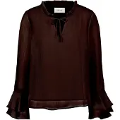 Cartoon Schlupfbluse "Schlupfbluse mit Volant", Damen, Gr. 40, braun (dunkelbraun), Obermaterial: 100% Polyester PES., Blusen Schlupfbluse