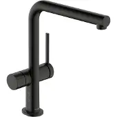 Hansgrohe Talis M54 Einhebel-Küchenmischer U 270, Geräteabsperrventil, 1-jet, 72827340, Farbe: Brushed Black Chrome