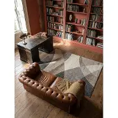 KADIMA DESIGN Niederflor-Teppich Wellen Polypropylen Grau 80x140 cm Wohnzimmer THUR |