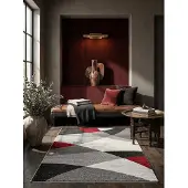 KADIMA DESIGN Niederflor-Teppich 80x140 cm Grau Läufer Wohnzimmer Flur Esszimmer THUR |
