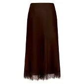 Zero Satinrock mit Spitze in Chocolate Plum | Gr.: 38