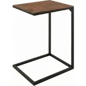 DELUKE Beistelltisch MARIT Eckig 45x35x61cm Holz Braun Kleiner Tisch Couchtisch für Wohnzimmer