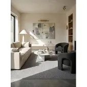 KADIMA DESIGN Niederflor-Teppich 133x133 cm Rund Beige Rundteppich Wohnzimmer Flur COLFOSCO |