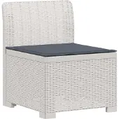 vidaXL 2-Sitzer Garten-Sofa mit Kissen Rattan-Look PP Weiß