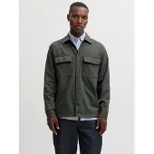 Jack & Jones Langarmhemd "JJWILLIAM SWEAT OVERSHIRT LS NOOS" Materialmix, Sweatmaterial, locker geschnitten