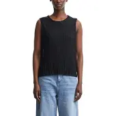 Comma T-Shirt , Damen, Gr. 46, schwarz, Web, Obermaterial: 100% Polyester. Futter: 100% Viskose, unifarben, normal hüftbedeckend, Rundhals, Shirts T-Shirt, Sommertop mit feiner Struktur
