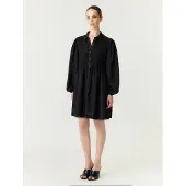 Y.A.S Smokkleid "YASPALA LS SMOCK SHIRT DRESS S. NOOS" Viskosemischung