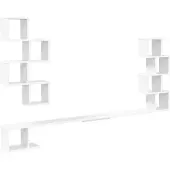 vidaXL Wandmontiertes TV-Regal Weiß 160 x 15 x 94 cm Holzwerkstoff