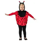 Buttinette Kinder-Poncho "Marienkäfer", rot-schwarz