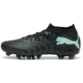 Puma Fußballschuh "FUTURE 9 MATCH FGAG", Gr. 41, Textil, schwarz (schwarz, intense mint, weiß), Synthetik, Schuhe Fußballschuh, für Rasen- und Kunstrasenplätze