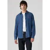 Levi's Langarmhemd "BATTERY HOUSEMARK STANDARD", Herren, Gr. L, N-Gr, blau (tom mid wash), Web, Obermaterial: 100% Baumwolle, normal hüftbedeckend, Hemden Langarmhemd, normale Passform