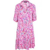 Navigazione Blusenkleid "Kleid" mehrfarbiges Blattmuster