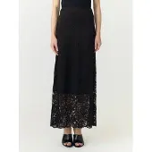 Y.A.S Maxirock "YASLACEY HW LONG LACE SKIRT S. NOOS" Materialmix, high waist