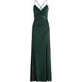 Vera Mont Abendkleid im Glitzer-Look in Dark Green/Grey | Gr.: 40