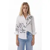 Desigual Hemd 25SWCW05 Weiß Regular Fit