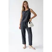 MixRay Ärmelloser Crepe-Jumpsuit