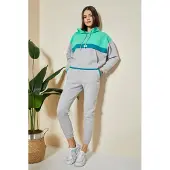 Tommy Life Farbig abgesetztes Kapuzensweatshirt- und Hosen-Set
