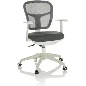 Hjh OFFICE Home Office Bürostuhl TOP 108 W Schreibtischstuhl mit Armlehnen Stoff / Netzstoff Drehstuhl