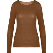 Hunkemoller Super Soft Shirt aus Kaschmir-Mix mit U-Boot-Ausschnitt Braun