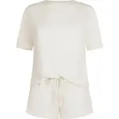 Hunkemoller Pyjama Oberteil Jersey Kurzarm Weiß