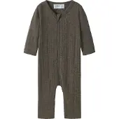 Name it Schlafanzug "NBMWANG WOOL NEEDLE NIGHTSUIT SOLID NOOS" aus Wolle, Regular Fit, mit Reißverschluss und Kinnschutz, für Babys