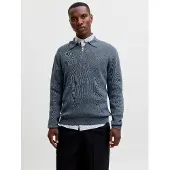 Jack & jones Polokragenpullover "JPRBLAMILANO STITCH KNIT ZIP POLO SN" Baumwolle, locker geschnitten