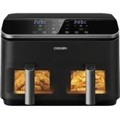 Cosori Dual Basket 8,5-Liter Black Air Fryer Keramikbeschichtung Heißluftfritteuse