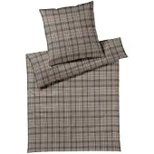 JOOP! Flanell Bettwäsche Soft Frames brown 155x220 cm + 80x80 cm