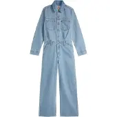 Levi's für Damen. 0088J-0001 Blauer Einteiler (S), Lässig, Baumwolle, Denim, Langarm