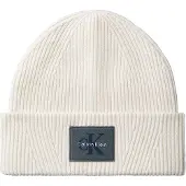 Calvin Klein Monologo Patch Rib Beanie Light Grey