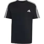 Adidas T-Shirt SPORTSWEAR "ESSENTIALS 3-STREIFEN, SINGLE JERSEY, BRANDING", Herren, Gr. L, schwarz-weiß (schwarz, weiß), Obermaterial: 100% Baumwolle, Rundhals, Shirts T-Shirt