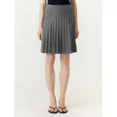 Y.A.S Strickrock "YASELENA HW PLEATED SKIRT S. NOOS", Damen, Gr. S, grau (medium grau melange), Strick, Obermaterial: 75% Viskose, 25% Nylon, unifarben, kniefrei, Röcke Strickrock, Viskosemischung