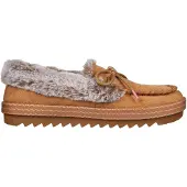 SKECHERS - "Cozy Kiss" Mokassin-Hausschuhe für Damen, Leder, Flach (Kastanie)