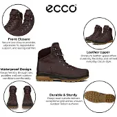 Ecco Herren braune Leder wasserdichte Schnürstiefel – Rugged Track 25