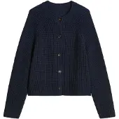 Marc O'Polo Sweatshirt "Strickjacke Cardigans Longsleeve 1er Pack", Damen, Gr. M, blau (dunkelblau), Obermaterial: 100% Baumwolle CO., Sweatshirts Sweatshirt