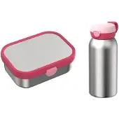 Mepal Lunchbox "Edelstahl-Lunchset Campus 2er Set", pink (cool pink), B:2cm H:2cm L:2cm, Lebensmittelaufbewahrungsbehälter, Lunchbox, Spülmaschinenfest