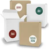 Itenga Adventskalender zum Füllen 24x Quader gemischt WEISS BRAUN + Sticker V09 Z27