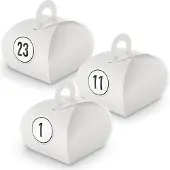 Itenga Adventskalender zum Füllen 24x Box mit Griff WEISS + Sticker V10 Z09