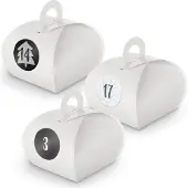 Itenga Adventskalender zum Füllen 24x Box mit Griff WEISS + Sticker V10 Z18