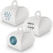 Itenga Adventskalender zum Füllen 24x Box mit Griff WEISS + Sticker V10 Z05