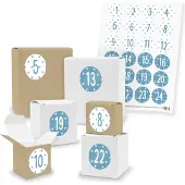 Itenga Adventskalender zum Füllen 24x Quader Würfel gemischt + Sticker (V03 Z40)