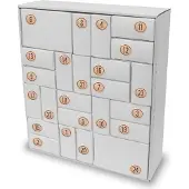 Itenga SET Adventskalender zum Füllen Quader Mix (weiß) + Sticker Z51