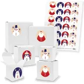 Itenga Adventskalender zum Füllen 24x Quader Würfel gemischt WEISS + Sticker (V01 Z43)