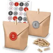 Itenga Basteladventskalender Set - Set 3 rot graue Sticker im Stepmepdesign