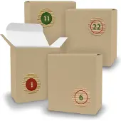 Itenga Adventskalender zum Füllen 24x Quader BRAUN + Sticker V08 Z10