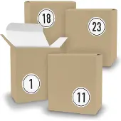 Itenga Adventskalender zum Füllen 24x Quader BRAUN + Sticker V08 Z09