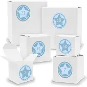 Itenga Adventskalender zum Füllen 24x Quader Würfel gemischt WEISS + Sticker (V01 Z22)